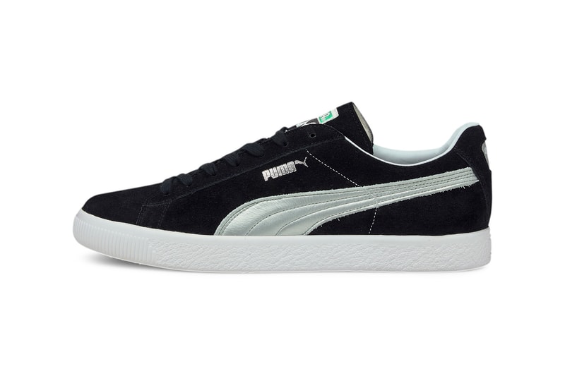 PUMA Suede VTG Black Silver Metallic Leather