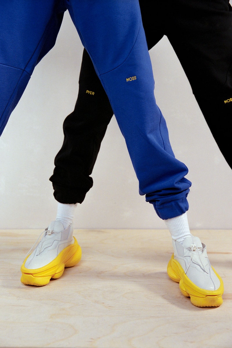 pyer moss kerby jean raymond sculpt chunky sneaker unisex tan yellow colorway footwear sneakerhead tee shoes