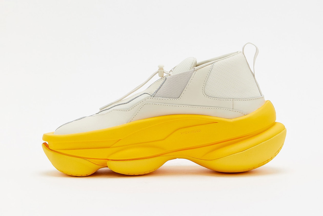 pyer moss kerby jean raymond sculpt chunky sneaker unisex tan yellow colorway footwear sneakerhead tee shoes