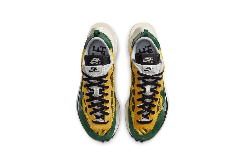 sacai nike vaporwaffle tour yellow green string black villain red official look price release date chitose abe