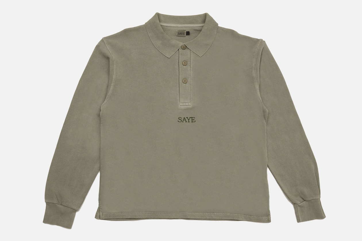 saye first clothing fashion collection sustainable eco-friendly t-shirts polo crewnecks sweaters