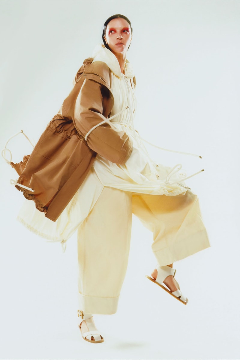 2 moncler 1952 spring summer womenswear collection brown trench coat wide pants hoodie