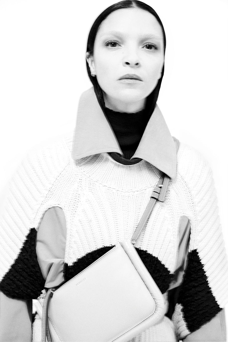 2 moncler 1952 spring summer womenswear collection knitwear trench coat collar handbag crossbody