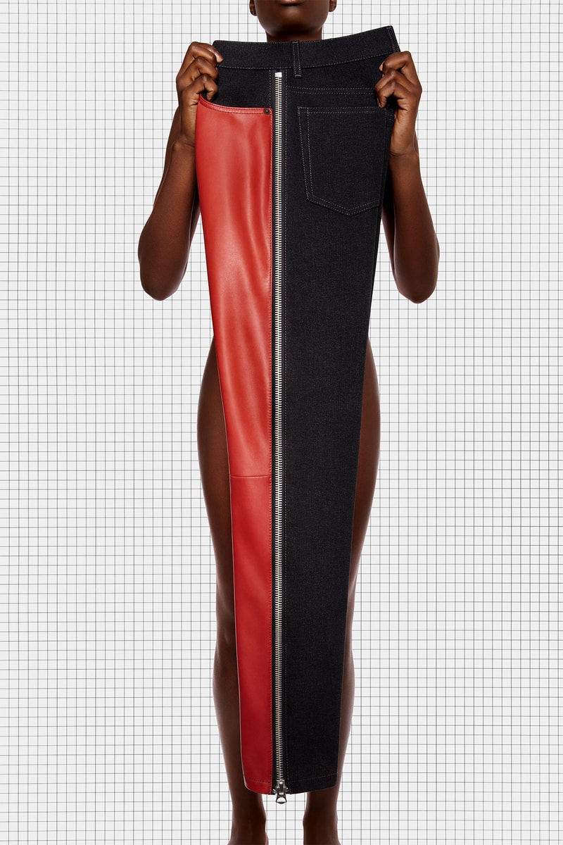 acne studios repurposed collection season 2 drop sustainable red black denim jeans zippers
