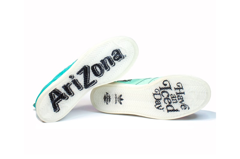 adidas originals arizona iced tea superstar collaboration sneakers big cans sole blue teal black white