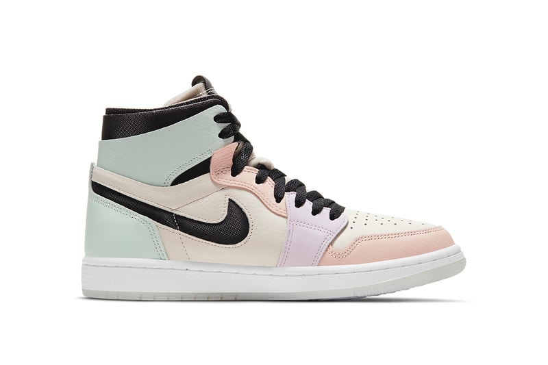 nike air jordan 1 aj1 high cmft easter pastel pink purple green sneakers medial sides swoosh
