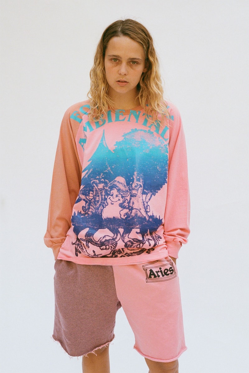 aries spring summer ss21 collection lookbook rave mushroom graphic t-shirt shorts