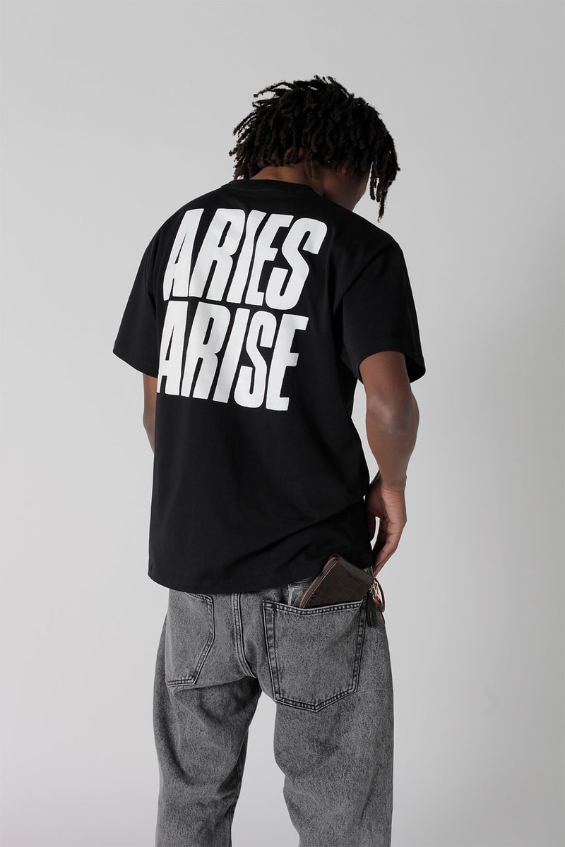 aries spring summer ss21 collection lookbook black logo t-shirt