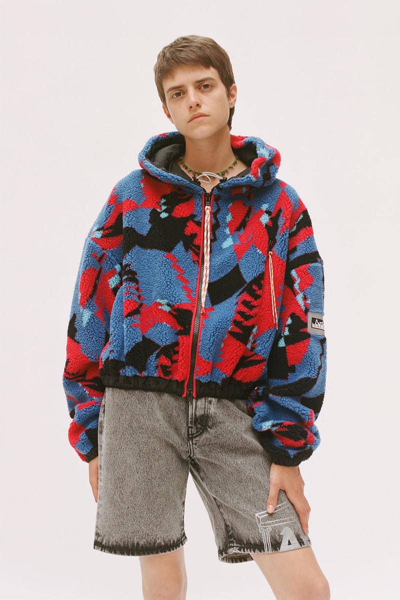 aries spring summer ss21 collection lookbook fleece jacket denim shorts