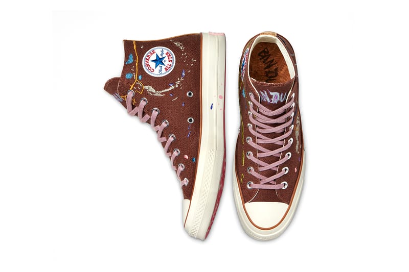 brown paint splatter converse