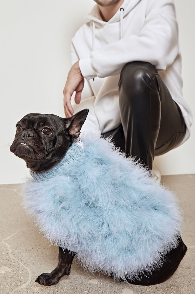 Christian Cowan x maxbone Dog Sweater Feather Jumper Blue