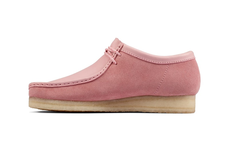clarks originals combi wallabee pastel pink rose colorway footwear shoes lateral