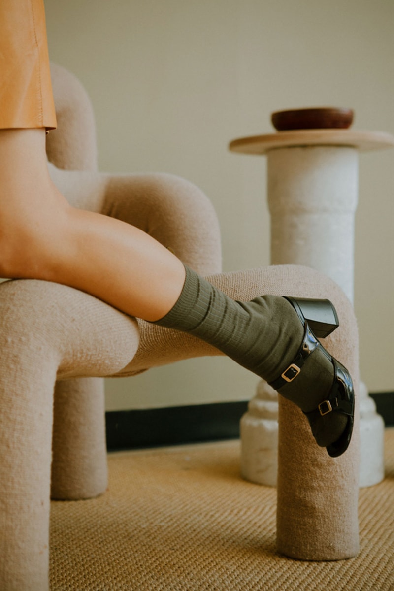 comme si lichen collaboration lookbook jenn park socks heels
