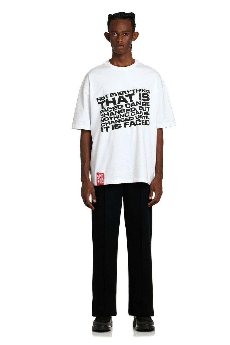 daily paper spring summer ss21 collection lookbook white tshirt black pants
