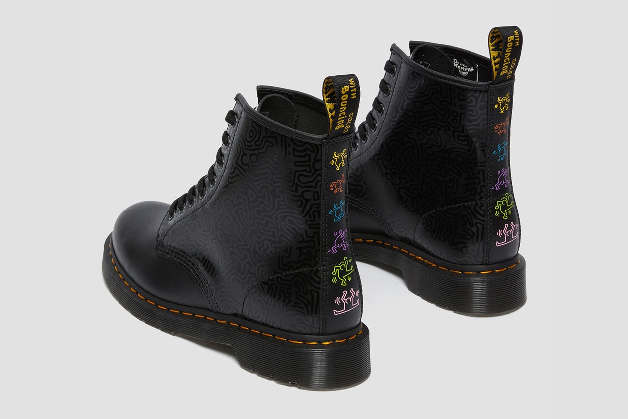 dr martens keith haring boots derby shoes collaboration artist illustrations 1460 1461
