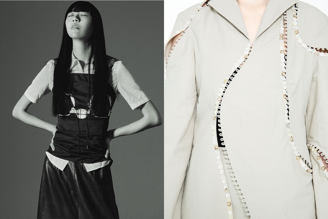 korean fashion emerging female fashion designers brands nibgnus details buttons black vest top