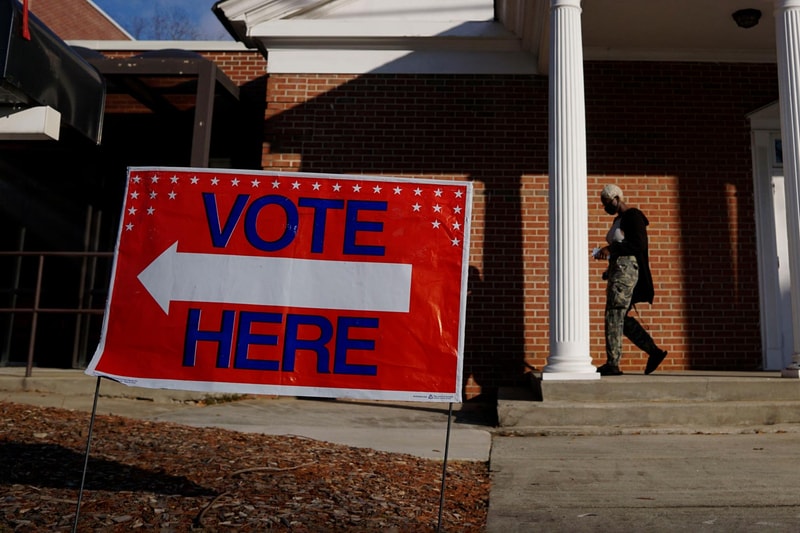 Georgia Senate Runoff Elections Polling Place Vote Sign