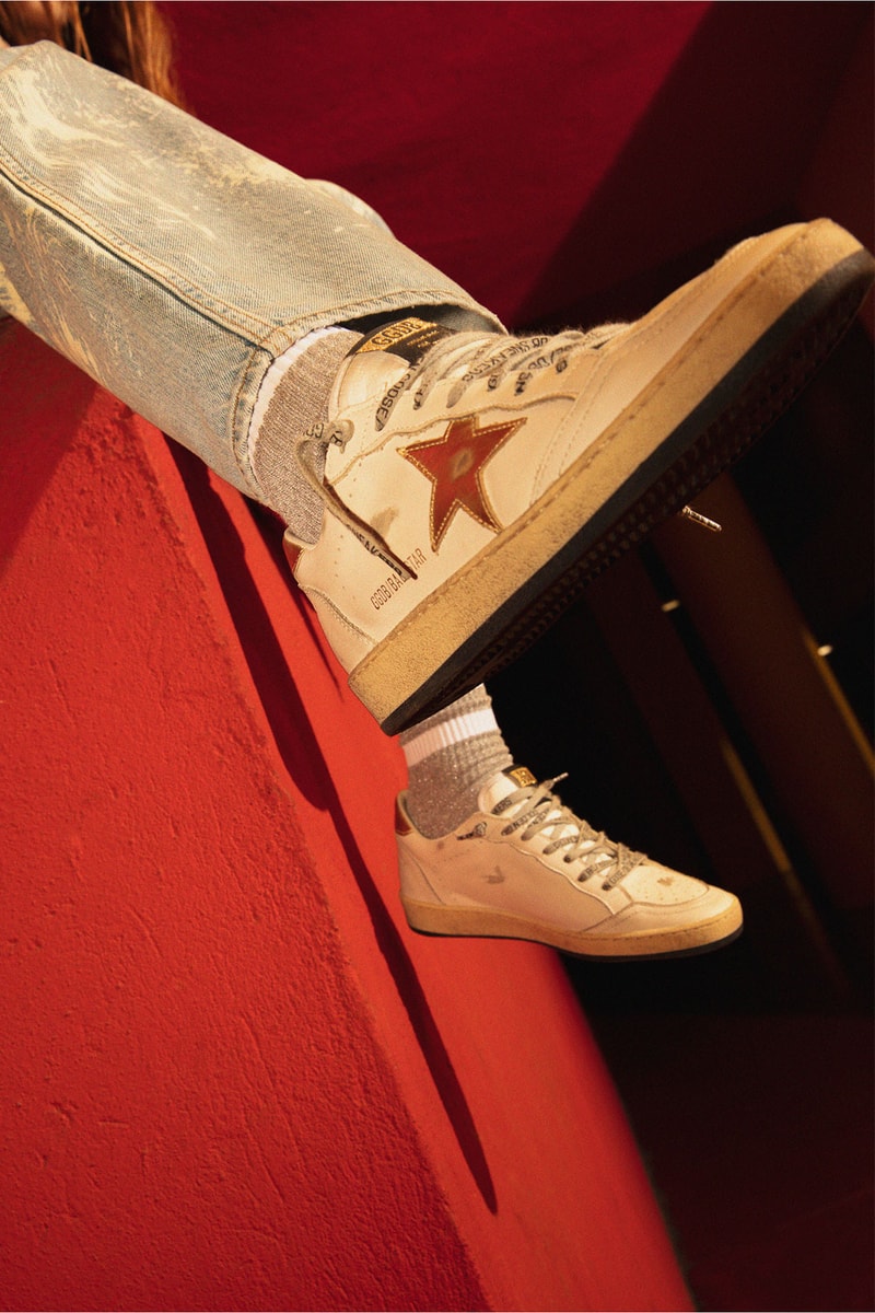 golden goose ggdb restar collection super star sneakers white red