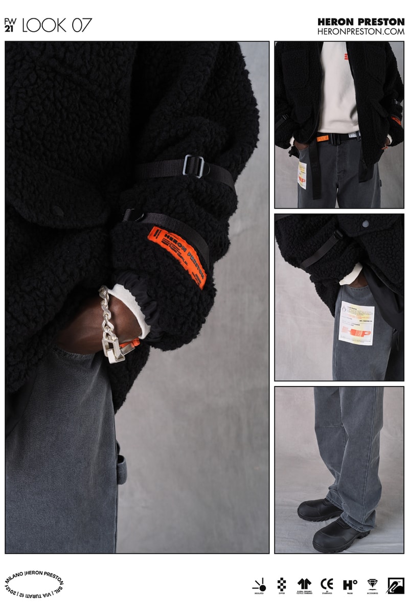heron preston fall winter 2021 fw21 collection lookbook logo fleece jacket