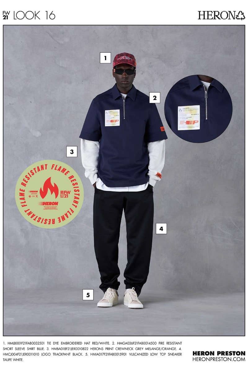 heron preston fall winter 2021 fw21 collection lookbook half zip shirt