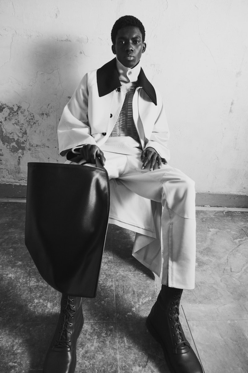 jil sander menswear fall winter fw21 collection lookbook layered outfit leather bag boots