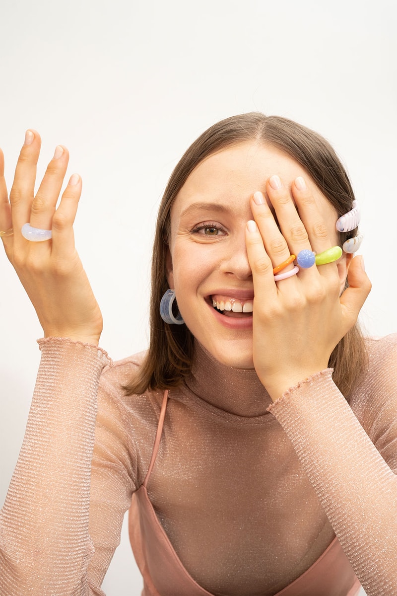 keane brooklyn glass jewelry brand earrings accessories smile model