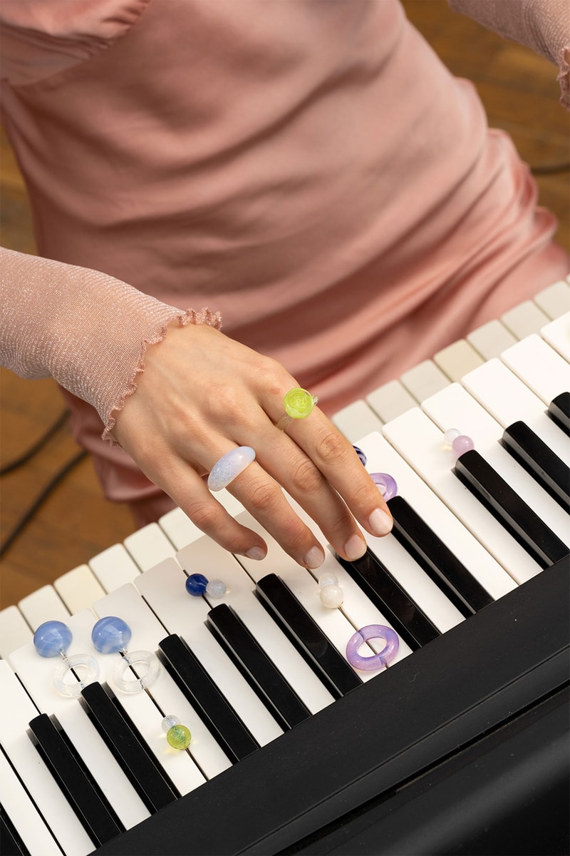 keane brooklyn glass jewelry brand earrings accessories hand fingers piano keys