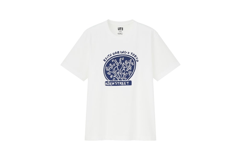 keith haring uniqlo collaboration tees t shirt white navy blue tokyo koen street