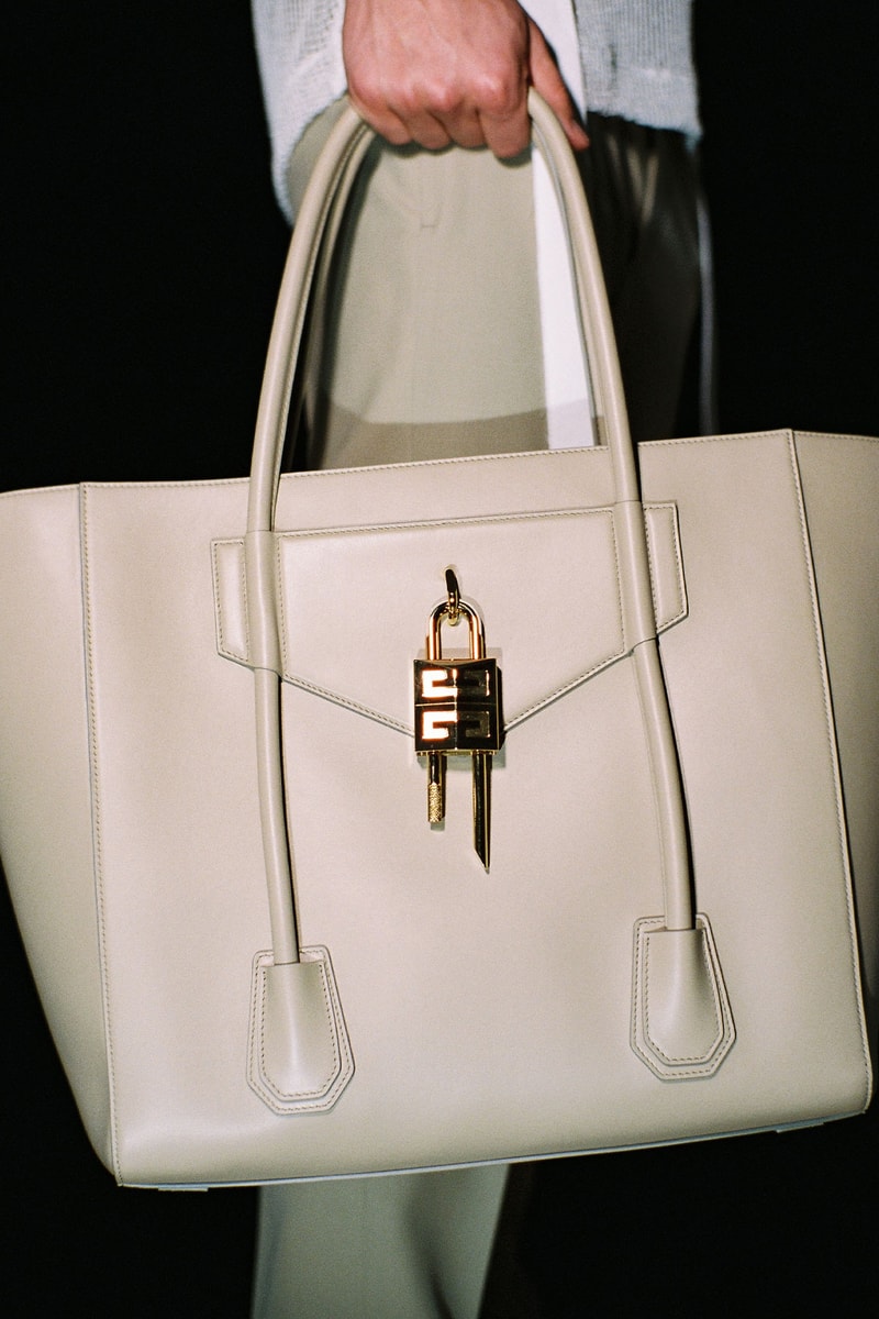 givenchy matthew williams unisex antigona handbags accessories ivory silver gold hardware logo padlock keys