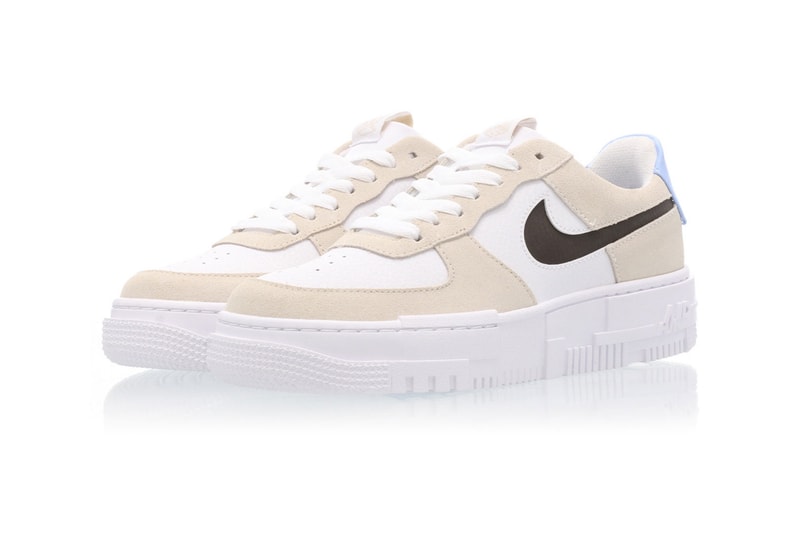 nike air force 1 pixel womens sneakers desert sand beige white blue black colorway sneakerhead footwear shoes