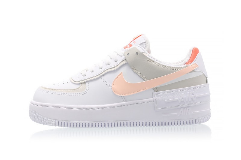 nike air force 1 shadow womens sneakers bright mango white pastel pink orange ivory colorway footwear sneakerhead shoes lateral
