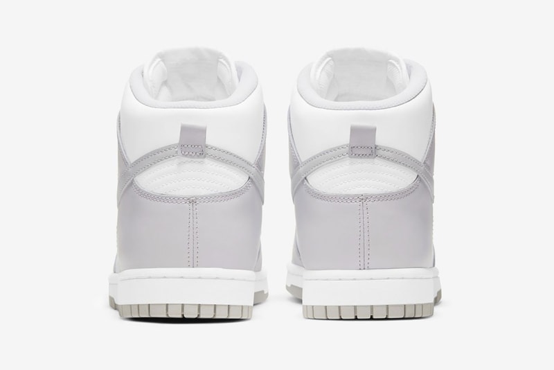 nike dunk high sneakers vast grey white colorway sneakerhead footwear shoes