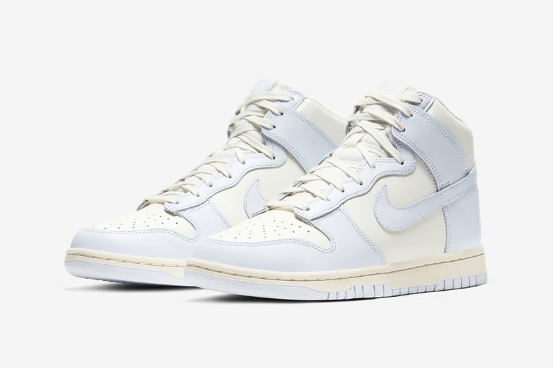 nike dunk high sneakers football grey pastel blue colorway sneakerhead footwear shoes