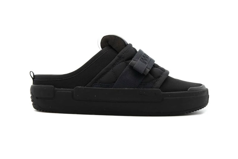 nike offline mules slip on slides triple black off noir side laterals straps