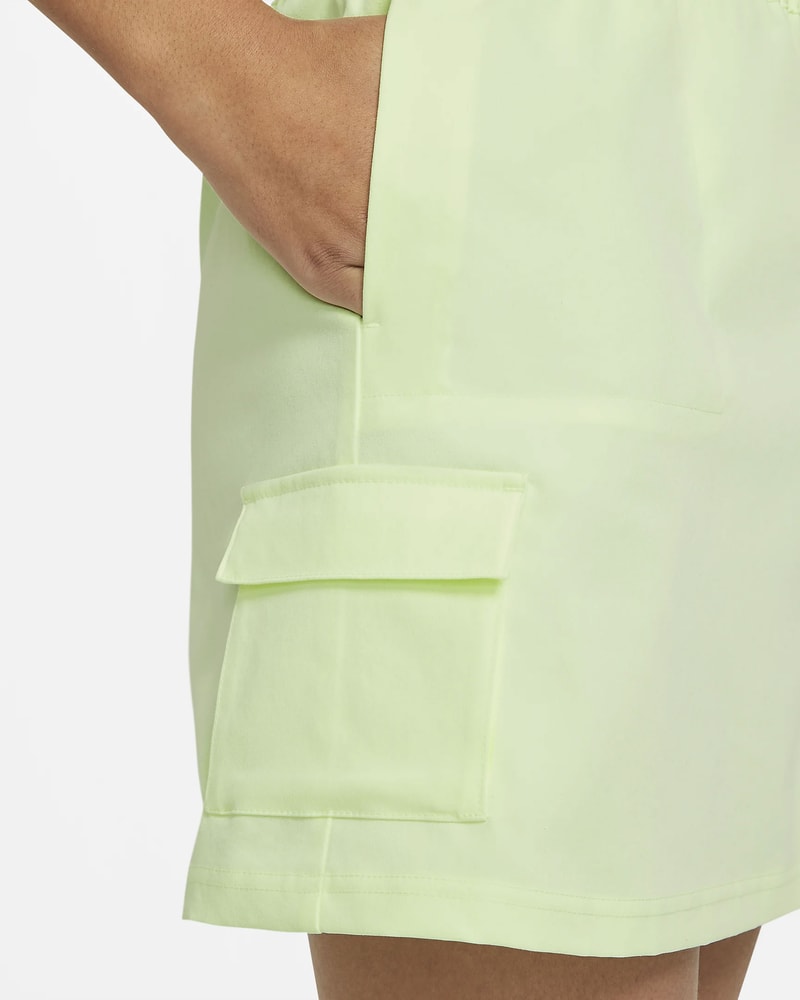 nike sportswear swoosh logo skirt barely volt spring summer outfit closeup details pockets