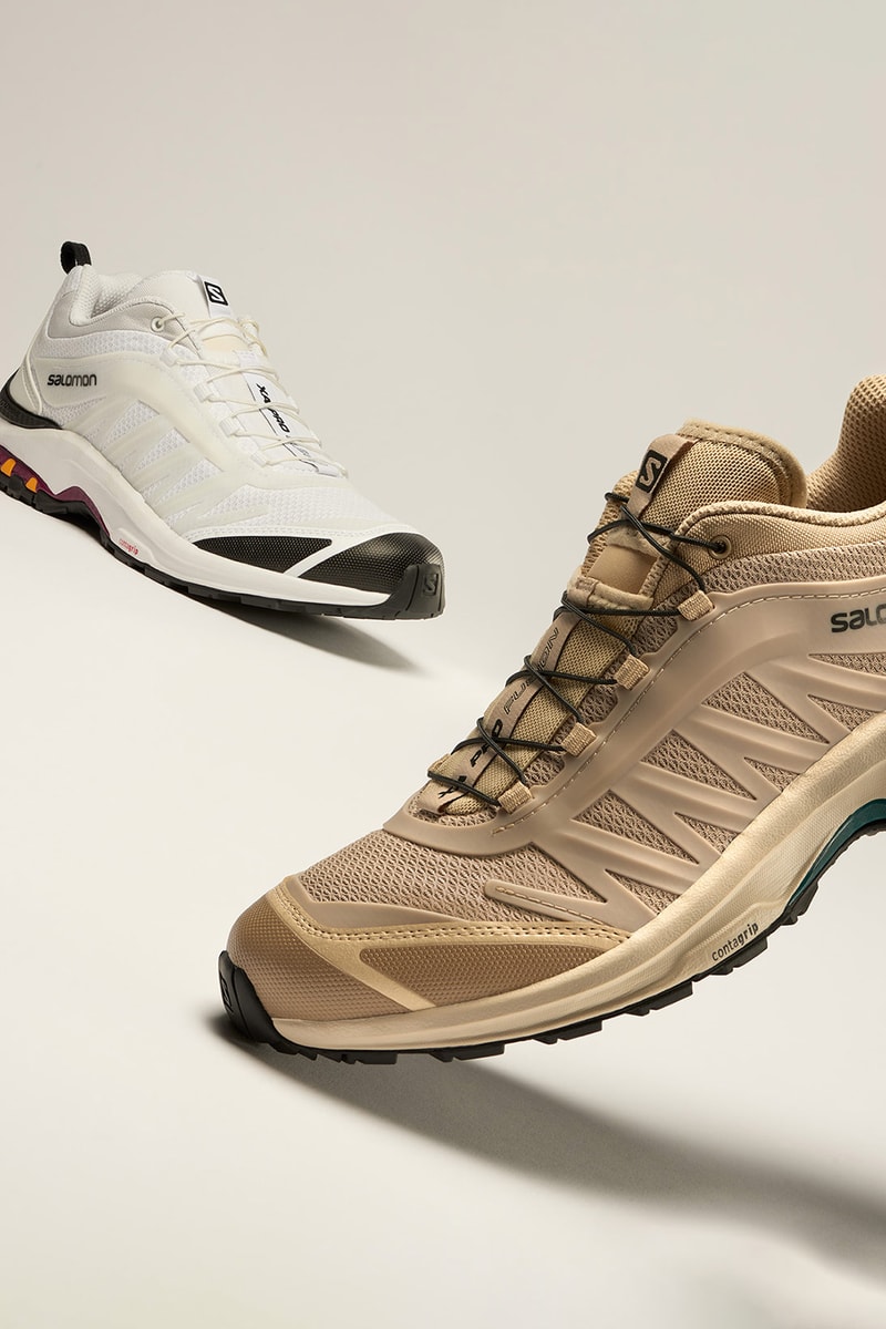 salomon sportstyle spring summer collection hiking sneakers footwear xa pro fushion advanced beige white black lateral