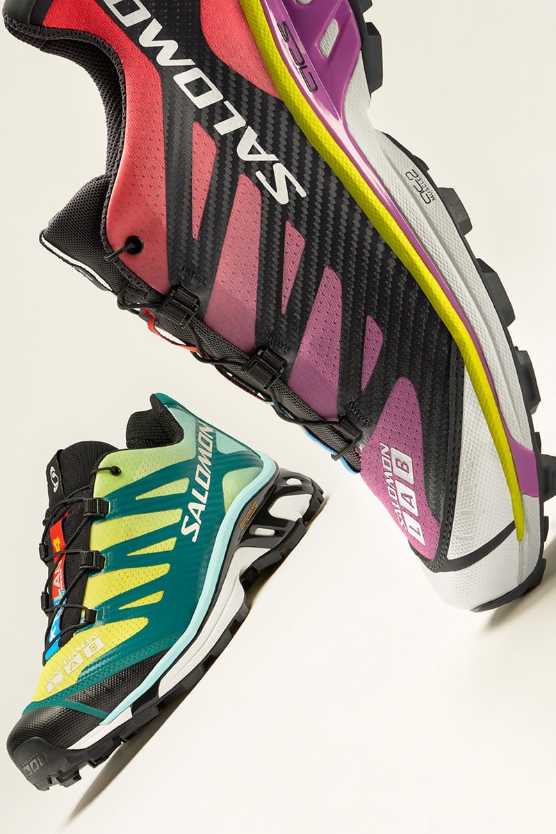 salomon sportstyle spring summer collection hiking sneakers footwear xt 4 advanced pink black green blue lateral toe