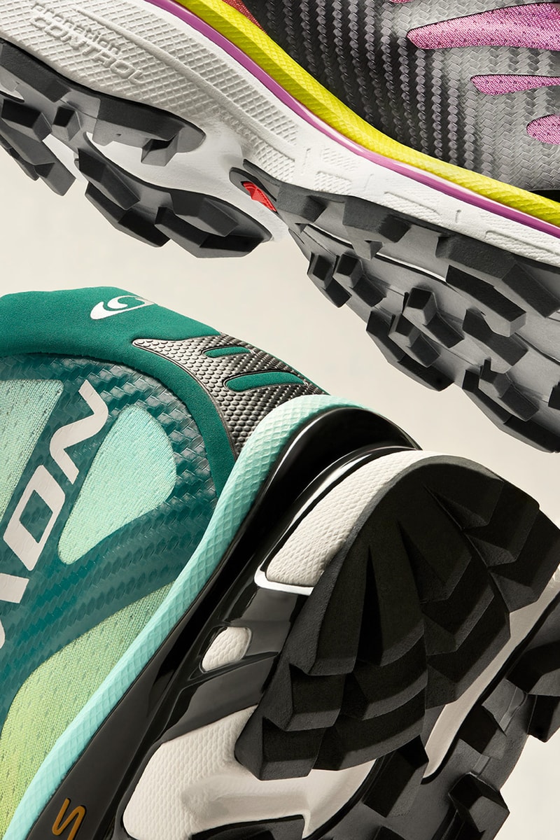 salomon sportstyle spring summer collection hiking sneakers footwear xt 4 advanced pink black green blue lateral toe heel