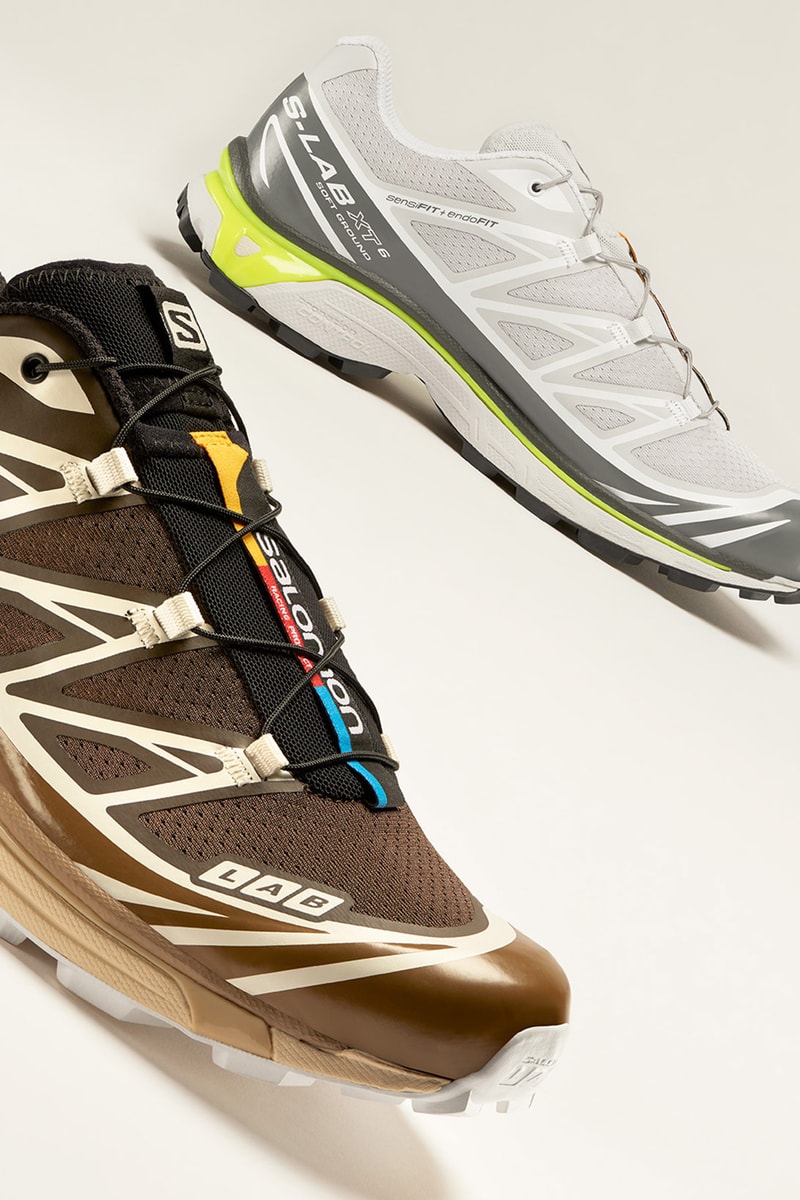 salomon sportstyle spring summer collection hiking sneakers footwear xa pro advanced brown white neon green lateral