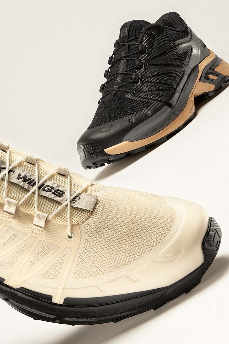 salomon sportstyle spring summer collection hiking sneakers footwear xt wings beige black lateral toe