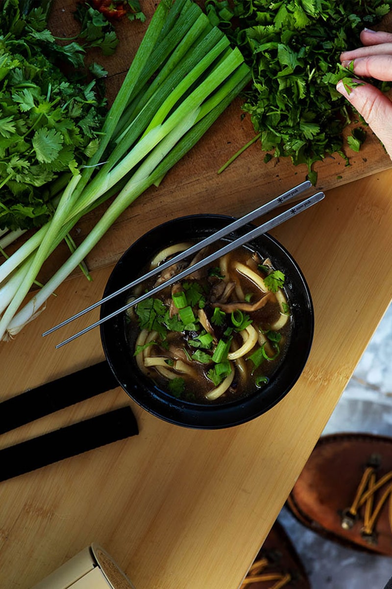 snow peak titanium chopsticks cutlery outdoor utensils silver cooking udon noodles soup