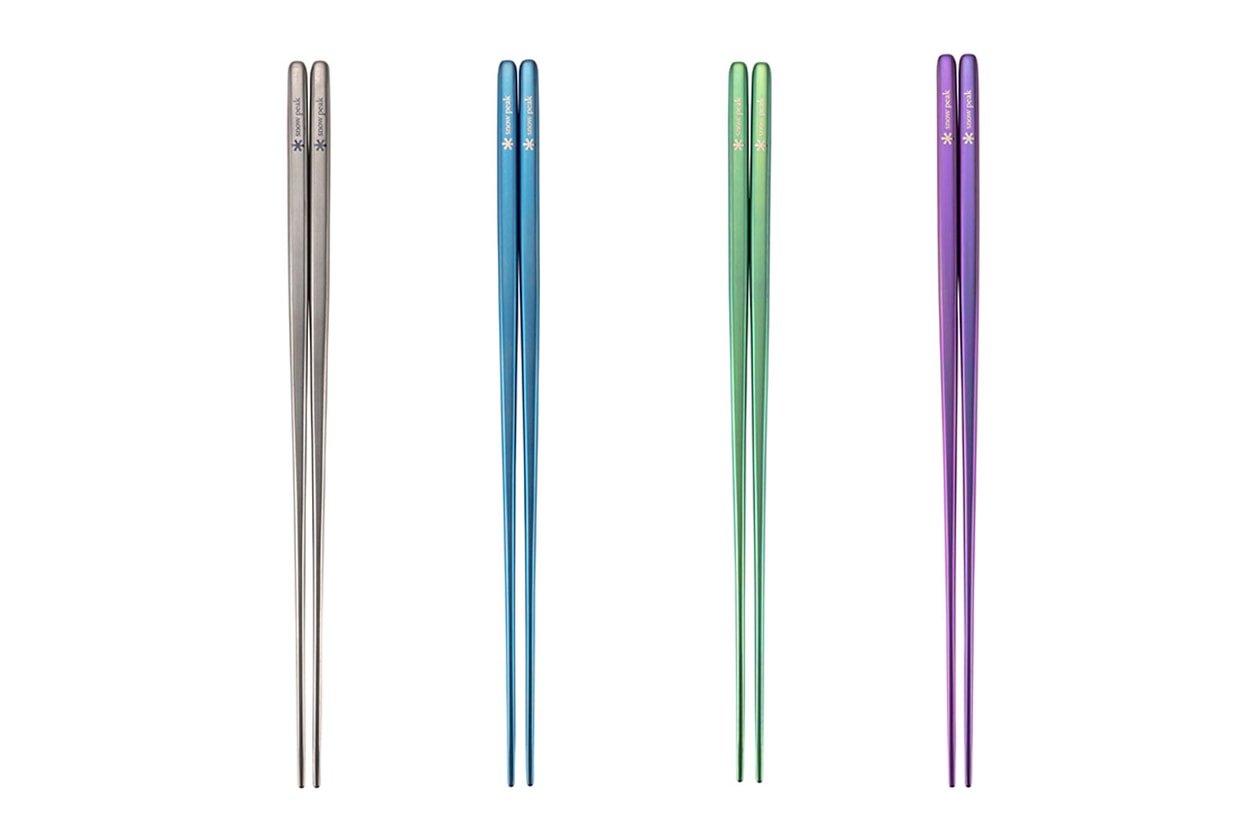 snow peak titanium chopsticks cutlery outdoor utensils color silver blue green purple