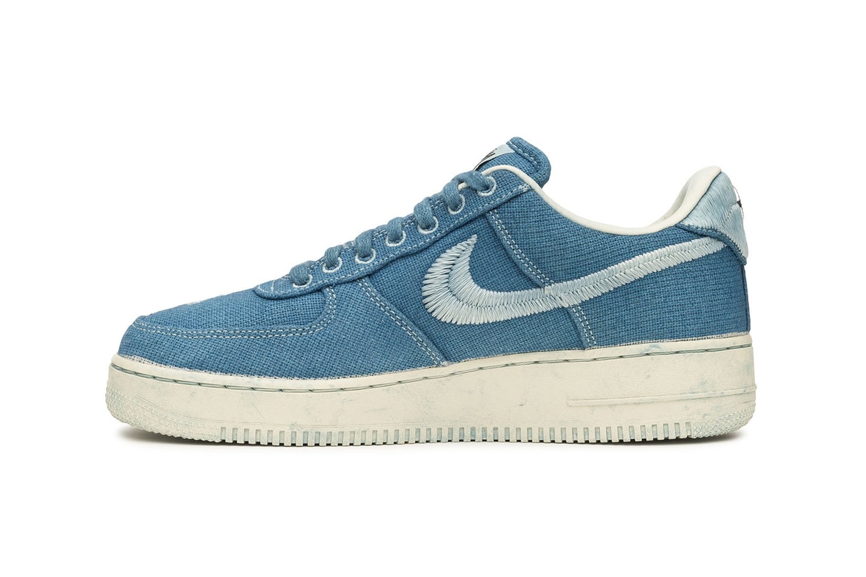 Stussy Nike Air Force 1 Sneaker Hand Dyed Collaboration Blue Yellow Grey Gray Red Green 