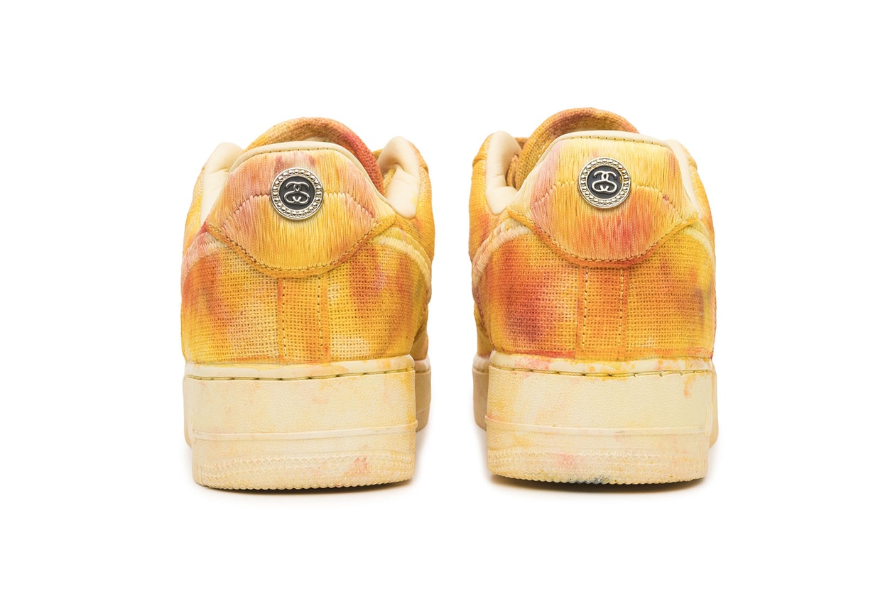 stussy nike air force 1 af1 hand-dyed sneakers puffer upcycled sustainable apparel collection