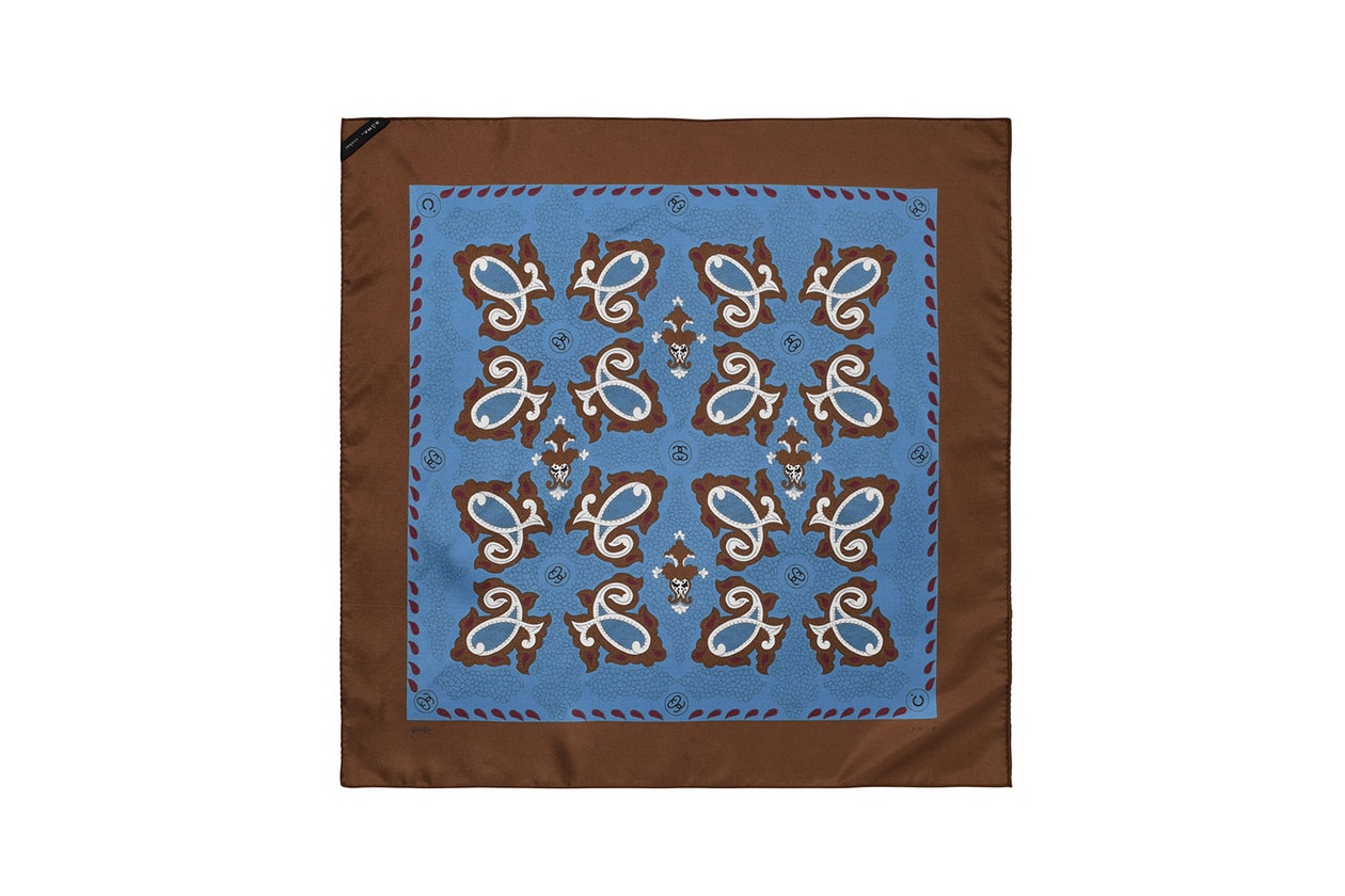 stussy noma td scarves collaboration paisley prints white brown colorway accessories