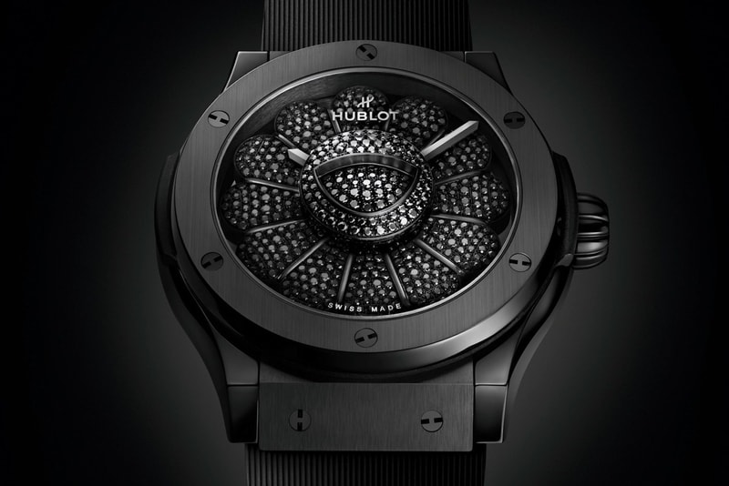 takashi murakami hublot classic fusion all black watch collaboration front