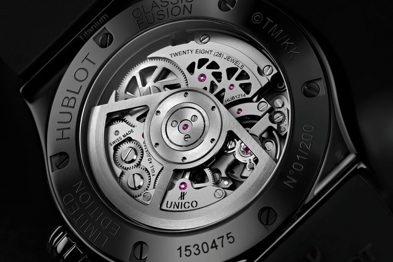 takashi murakami hublot classic fusion all black watch collaboration back