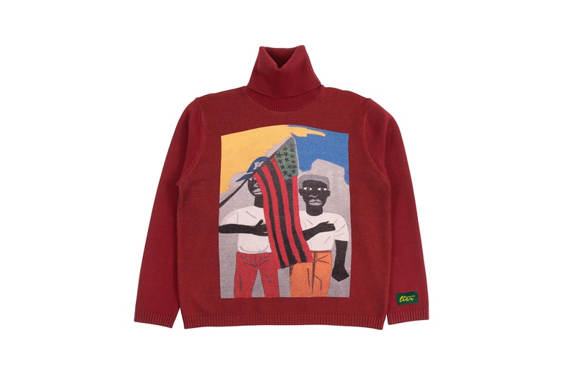 tier project 3 joy to the world collection sweater turtleneck outerwear maroon red front