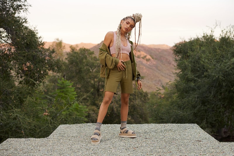 ugg spring summer collection campaign quin sandlas slides shorts bralette hoodies
