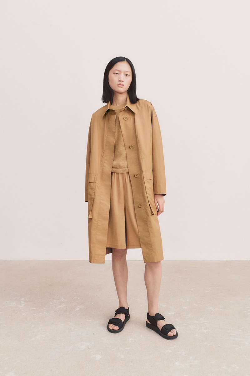uniqlo u spring summer collection brown jacket skirt sandals